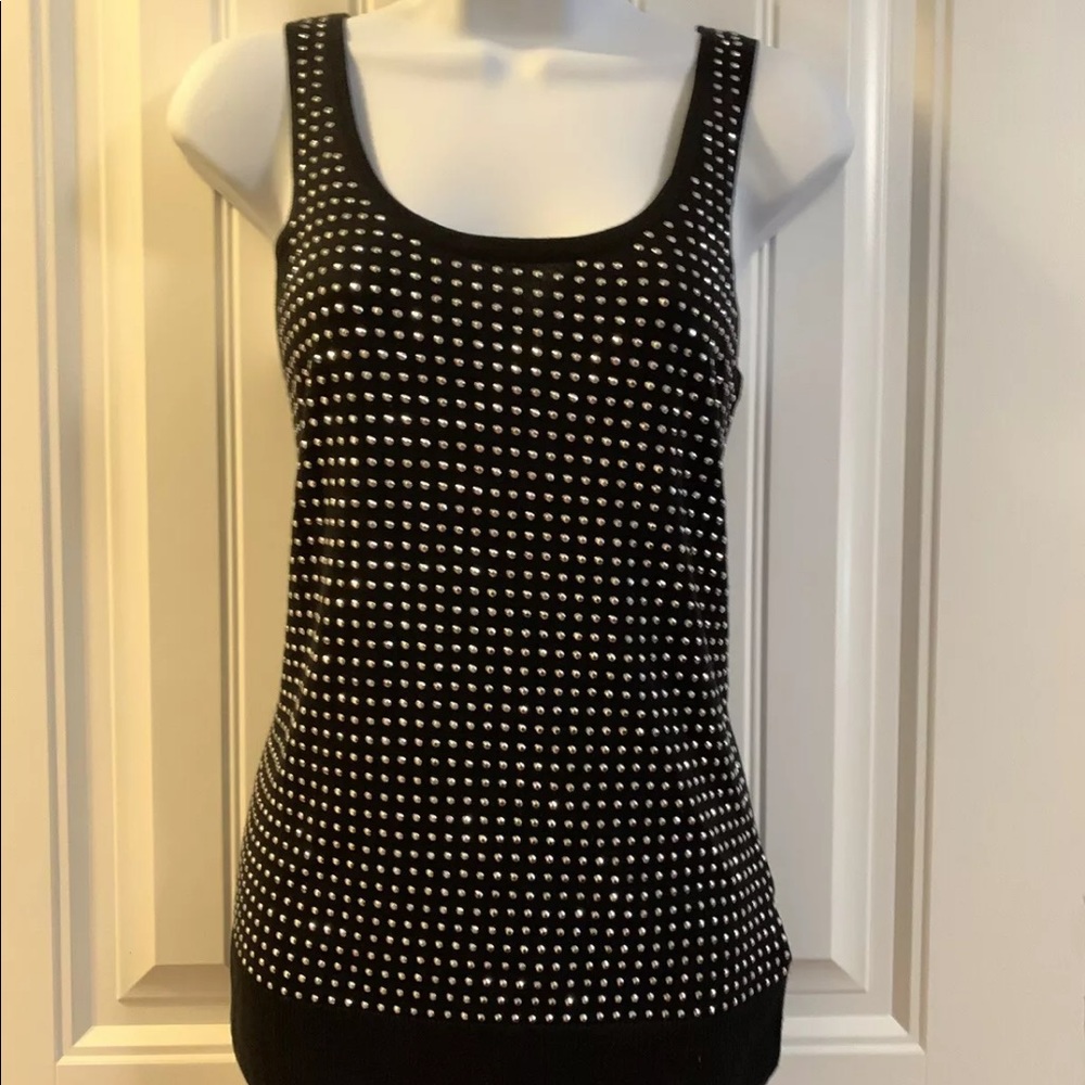 Michael Kors Black Tank Top w/ Shiny Silver Studs